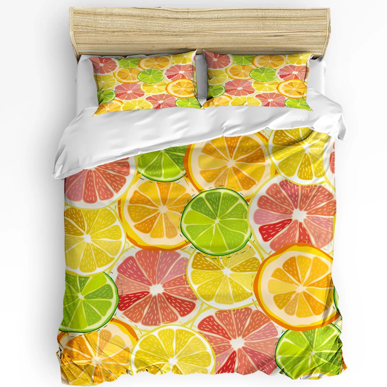Watercolor Lemon Fruit Bedding Set 3pcs Boys Girls Duvet Cover Pillowcase Kids Adult Quilt Cover Double Bed Set Home